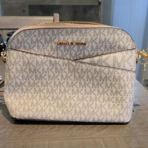 Michael Kors Beige Monogram Crossbody Bag
